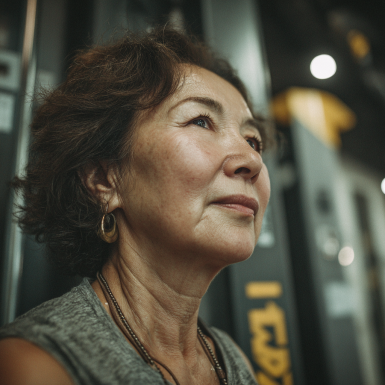 Активные люди зрелого возраста на тренировке